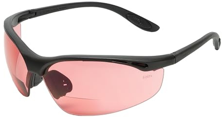 Calabria 91348 FL-41 - Gafas de seguridad bifocales tintadas rosa + 2.00 sensibilidad a la luz azul fluorescente para interiores y exteriores, fotofobia