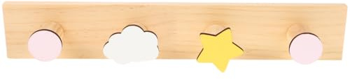 Levemolo Perchero Infantil Pared Madera Natural 15.74X2.75X2.28In Colgador De Pared Para La Habitación De Los Niños Mochilas Toallas Abrigos Y Juguetes Decoración Para Dormitorio Y Sala De Juegos