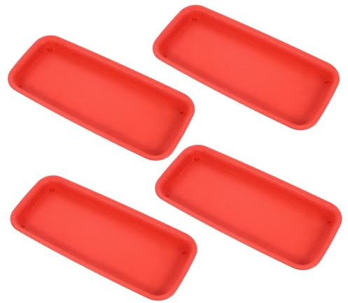 OFFSCH 4pièces Saucers Rectangulaires pour Plantes Intérieures Résistantes à Eau Bac De Récupération Eau Stable Résine pour Pot De Fleurs Support De Plante Et Facile à Nettoyer