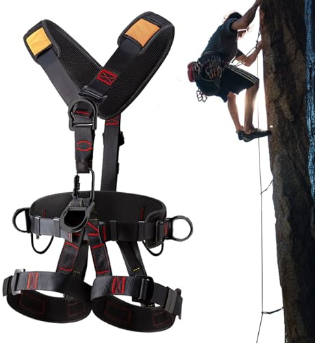 Cablaggio di lavoro di arrampicata - Cintura di arrampicata sugli alberi sicura, cinghia di sicurezza autunnale leggera per uomini | Attrezzatura da caccia all'aperto per le attività di arrampicata, a