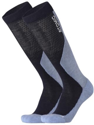 ATOMIC Performance Ski-Socken -Größe 39-42 - Dünne Skisocken mit Polsterung - Leichte Strümpfe für Damen & Herren - Kniestrümpfe mit nahtloser Zehenbox - Skistrümpfe aus Merinowolle, Polyester & Nylon