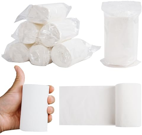 Reise-Toilettenpapier, 6 Rollen – kernlos & einzeln verpackt, kompakt verpackbares Taschentuch für Camping, Wohnmobil, Wandern, Outdoor-Ausflüge, wasserdichtes tragbares Badezimmertuch (6)