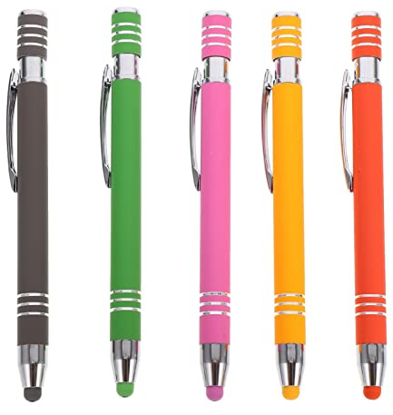 SEWACC 5 Stück Stylus Pen Kugelschreiber für Touchscreens Metall und Kompatibel mit Tablets und Smartphones Praktischer Handschriftstift für Notizen Zufällige Farbe