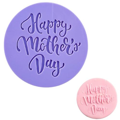 Happy Mother's Day Cookie Stamp, Acrylic 3D Fondant Embosser | Mother's Day raised design for biscuit dough, fondant, sugar paste, cakes, cupcakes and treats