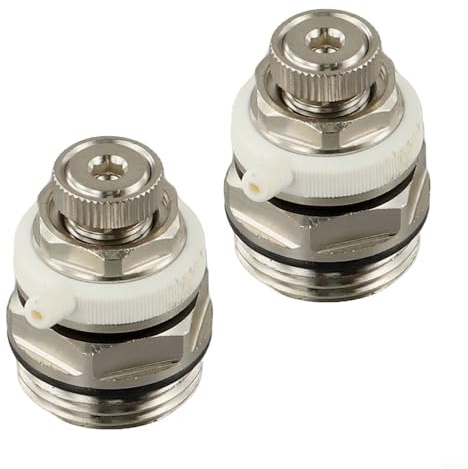 Filteilect Automatic Radiator Air Vent Valve 3/4 Inch Brass Self Bleeding for Radiators Boilers and Underfloor Heating with Leak Prevention and Shut-Off Cap, 2 Pack(0)