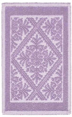 Pierre Tappeti Tappeto Sardo LILLA 50x80 cm lavabile 100% cotone prodotto in Sardegna. Tappetino bagno cucina ingresso pratico morbido.