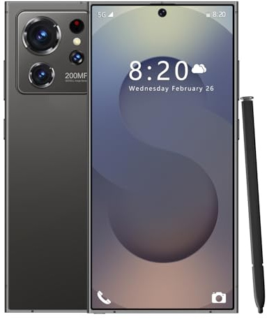 WMDMJT S25 Ultra, smartphone con 1 TB di ROM, sistema operativo Android 14.0 sbloccato, processore veloce Snapdragon 8 gen3 (10 core), batteria da 8000 mAh, penna integrata, doppia SIM,Black-1TB