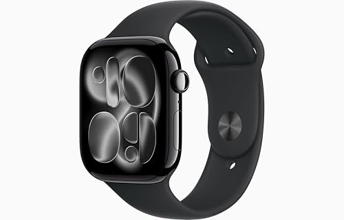 Apple Watch Series 11 [GPS + Cellular, 46mm] Caja de Aluminio Negro Azabache con Correa Deportiva Negra, M/L (Reacondicionado)