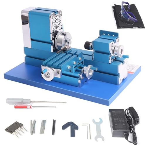 Elektrische Mini-Drehmaschine für Metall, 36W, Metall Holzbearbeitung, Hobby-Modellbau, mit 20.000U/min, kleine Mikro-Drehmaschine aus Metall für die Kunststoff- Weichmetallbearbeitung