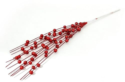 Sorandy 8 Steli di Bacche di Agrifoglio Artificiali, Rami di Bacche di Natale da 14,96 Pollici, Steli di Fili Flessibili di Rosse in Schiuma con Design Decorativo, Ideali per Decorazioni per (rosso)