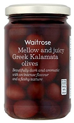 Kalamata Toda Aceitunas Griegas Waitrose 300G - Paquete de 2