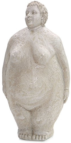 Exner Frauen Skulptur Hilda | Dicke Dame | in Steinoptik | Garten Figur Dekoration