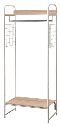 Iris Ohyama Perchero metálico, de Pie, Blanco, Diseño Moderno, Marco Resistente, Antideslizante, para Dormitorio, Estudio, Armario, Ropa y zapatos, Rejilla de Secado, Montaje fácil, PI-B4