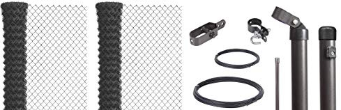Alberts 634803 Maschendrahtzaun als Zaun-Komplettset, zum Einbetonieren | verschiedene Längen und Höhen | anthrazit-metallic | Höhe 125 cm | Länge 40 m