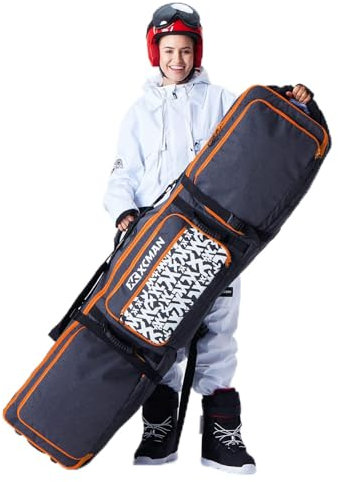 XCMAN Snowboardtasche mit Rollen Robuste Snowboard-Tasche Für -Skitrage-Rucksack Flugreisen geeignet 165x38x30cm