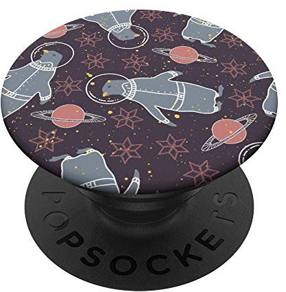 Astronaut Pinguine lustige Grafik PopSockets PopGrip: Ausziehbarer Sockel und Griff für Handys/Tablets mit Tauschbarem Top
