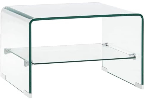 vidaXL Salontafel 50x45x33 cm gehard glas transparant