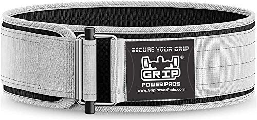 Grip Power Pads Selbstschließender Gewichthebergürtel, 10,2 cm breit, Größe S 71,1 cm - 81,3 cm, Weiß