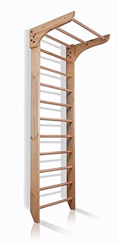 Sportgerät Kletterwand Klettergerüst Fitness ˝Kinder-1-220˝ Holz Sprossenwand mit Stange Turnwand Kinder Gym, EU-Warenlager, Zertifikat!