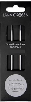 Lana Grossa Nadelspitzen Edelstahl | hypoallergen & langlebig | glatte, scharfe Spitzen | nachhaltige Qualität | für müheloses Stricken | ideal für alle Projekte | 3,0
