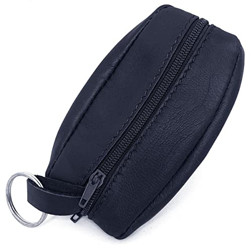 Charmoni - Portefeuille Homme - Porte-Monnaie Homme - Cuir véritable - pour Poches Pantalon ou Veste - Top qualité (Bleu foncé)