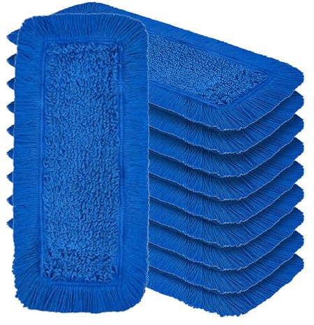 OKAEI Wischmopp Bezüge 50 cm Blau, 10er Set – Mikrofaser Wischbezug für Bodenwischer – Profi-Vorrat für 50 cm Klapphalter