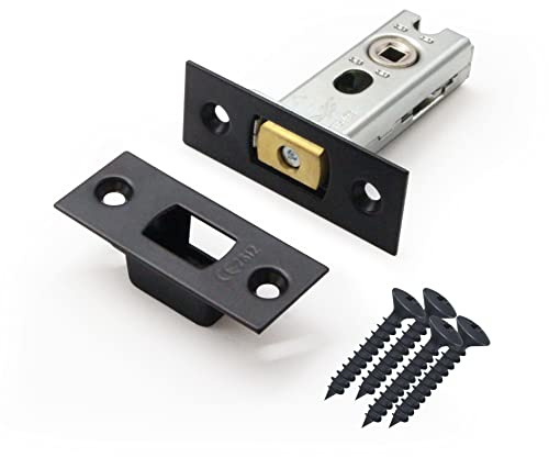 EAI Matt Black Bathroom Tubular Deadbolt Set, 64mm Case, 44mm Backset