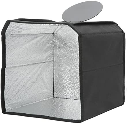 Asixxsix Fotostudio-Box, tragbare Faltbare Licht-Box Fotografie LED-Licht mit USB-Stecker Kamera-Licht-Box 3 Farben Temperaturen Foto-Licht-Box mit 6 Kulissen für Schmuck Fotografie (25CM)