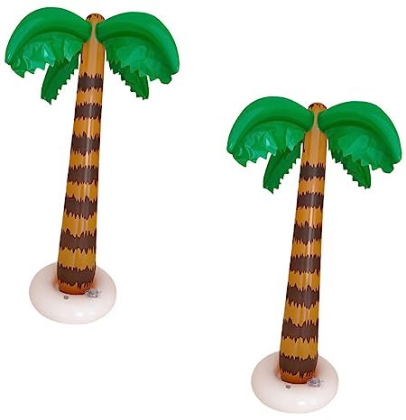 Hohopeti Aufblasbare Kokosnussbaum Deko 2 Stück Sommer Spielzeug Für Pool Und Strand Robustes PVC Wiederverwendbar Für Hawaiianische Luau Partys Und Kinder Spaß