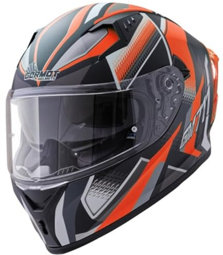Germot GM 711 Integralhelm (Schwarzmatt/Orange), M (57)