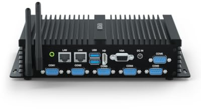 Industrial Mini PC Core i7 8550U, Win11 Pro Fanless Mini PC Dual NIC 2.5gb | 16GB DDR4 512GB SSD, 6*RS232 COM, HD/VGA 4K Dual display, WiFi, BT 4.2, 3G/4G SIM Slot, Auto Power On, industrial computer
