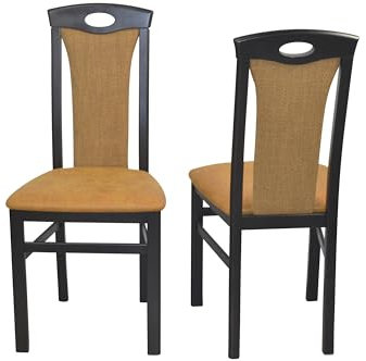 moebel direkt online Esszimmerstuhl, Massivholzstuhl (2 Stück) Zac schwarz/gelb