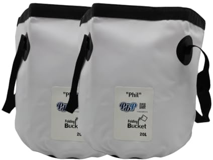 PBP Handy Folding Bucket 20L - PHIL (2PK) (White)