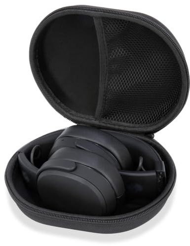 Ginsco Hard Shell Case Compatible with Beats/Skullcandy/Sony MDR7506/Soundcore/BERIBES/KVIDIO/TOZO Foldable Wireless/Wired Over-Ear Headphones, Travel Carrying Headphone Case (Black)