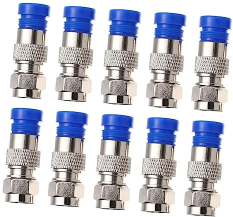 Artibetter 10pcs Waterproof f Type Connector Coaxial Compression Fittings for Cable Tv, Rg6 75-5 Coax Cable Installations, Outdoor and Indoor Use, Weather Resistant Coax f Connectors