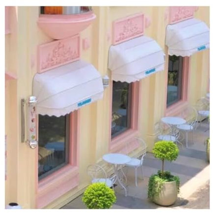 Tenda da sole a scomparsa curva francese per porte e finestre, dimensioni e colore personalizzabili, tettoia telescopica per giardino esterno