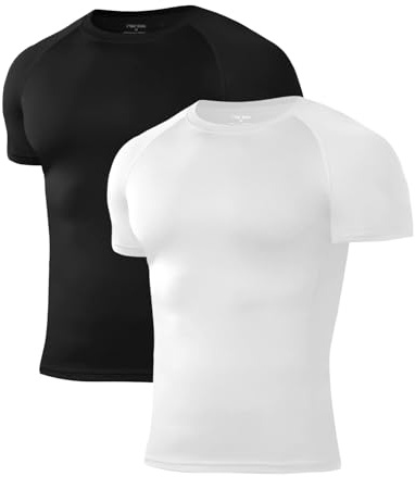 Niksa 1 Pack Camiseta de compresión para hombre, camiseta funcional transpirable, camiseta deportiva de manga corta para hombre, de secado rápido, XL