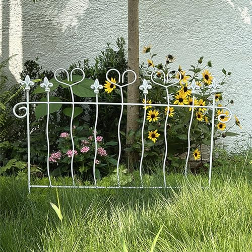 Clôture en métal antirouille pour cour - Clôture de jardin décorative sans creuser - Clôture de paysage en fer forgé antirouille - Bordure de jardin pour animaux - Clôture pour parterre de fleurs