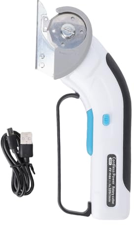 Luocute Ciseaux électriques sans Fil avec Lumière LED, Coupe-carton Rotatif Rechargeable, adapté aux Tissus, Tapis, éponges et Cuir