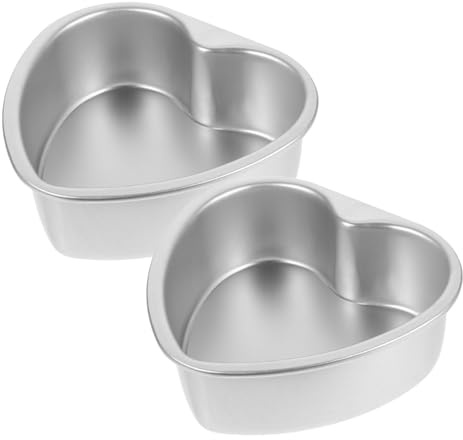 NUOBESTY 2 pezzi Teglie Cuore in Alluminio Antiaderente con Fondo Rimovibile per Dolci e Biscotti Stampo Cuore per Torte Fai da Te Facile da Pulire e Riutilizzabile per Casa e Pasticcerie