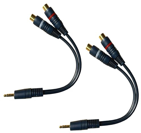 2 Pièces Câble Répartiteur RCA, 20 cm Câble Y RCA 1 Mâle à 2 Femelles, Câbles Audio Stéréo Plaqué Or pour Caisson de Basses, Amplificateur, Home Cinéma, Autoradio, Subwoofer, Système Hi-Fi, Bleue