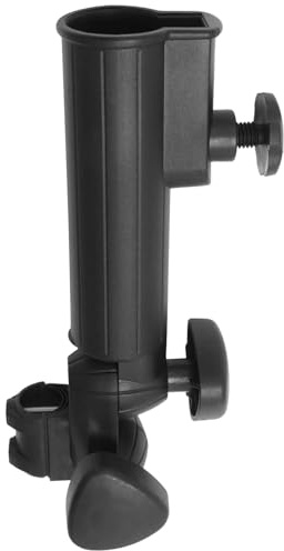 Ollanoos Golf Umbrella Holder 23x10cm for Push Cart Trolley, Universal 180° Adjustable Bracket Clamp Fit All Models, Black Golfing Accessories for Sun Rain Protection