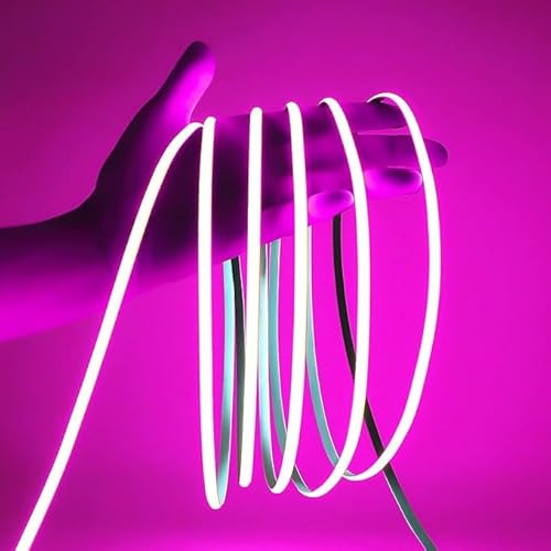 Brightex 30m COB LED Strip Light 220V – Super Bright Flexible Cuttable Pink LED Tape with Connector – Indoor & Outdoor Lighting for Kitchen, Bedroom, Living Room, Cabinet, Mirror & Christmas
