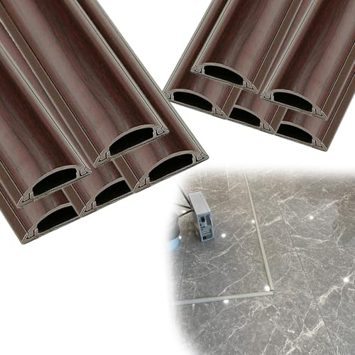 calpestabile passacavi 1 2 5 10 Pezzi Copricavi Da Parete E Pavimento, Canalina Copricavi Effetto Legno Per Ufficio/scrivania Del Computer/vialetto(B - 10 PCS,L x Outer Width 100cm x 30mm)
