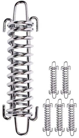 MAGICLULU Tenditori a Molla in Acciaio Inossidabile 6 Pezzi, Fibbie Fisse per Corda da Campeggio Resistenti all’Usura, Accessori per Tende da Esterno per Fissaggio Sicuro su Legno