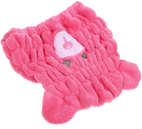 SAFIGLE Saugfähiges Mikrofaser Haarhandtuch mit Bär Design Haartrockenmütze aus Korallenvlies für Schnelltrocknend Weiches Material für Zuhause und Reisen