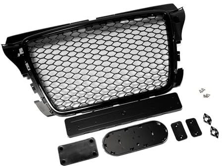 Kompatibel mit A3 8P Kühlergrill Wabengrill Front Grill mit Emblemhalter PDC 08-13