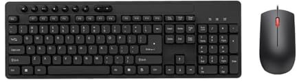 GRwzuPUEG 113 Touches Clavier Anglais Souris USB Filaire Ordinateur de Bureau Clavier Conception Ergonomique Clavier Compatible avec PC Portable de Bureau(Black)