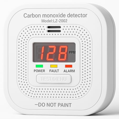 ZYTA Carbon Monoxide Detector with 10-Year Battery, 10 Year CO Alarm | Japan-Made FIGARO Electrochemical Sensor, LCD Display, Peak-Level Memory, 85 dB Alarm, BSI Rated, Meets EN 50291