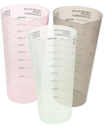 ULTECHNOVO Lot de 3 Tasses à Mesurer Transparentes en Plastique pour Lessive avec Graduation Précise, Doseur Facile à Lire pour Routine Machine à Laver en Dortoir